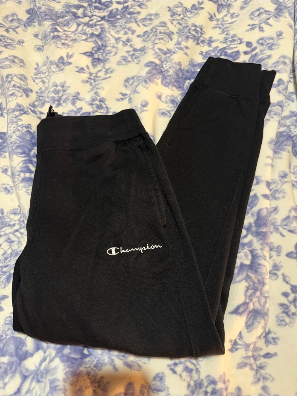 Champion Mens Black Logo Sweatpants